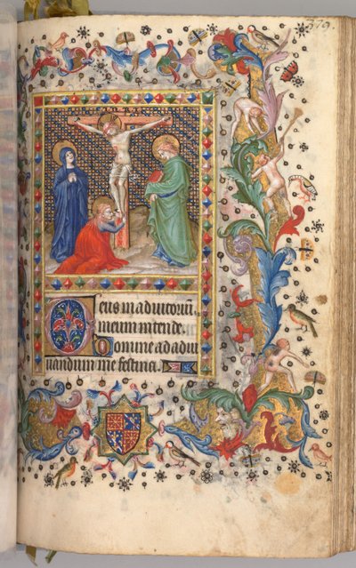 Heures de Charles le Noble, Roi de Navarre 1361-1425 : fol. 185r, Crucifixion, vers 1405 - Master of the Brussels Initials and Associates
