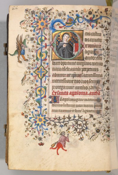 Heures de Charles le Noble, Roi de Navarre 1361-1425, fol. 302v, Sainte Opportune, vers 1405 - Master of the Brussels Initials and Associates