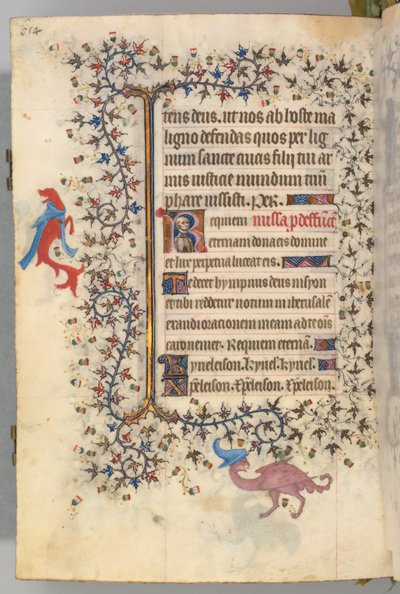 Heures de Charles le Noble, roi de Navarre 1361-1425, fol. 321v, Buste de la Mort, vers 1405 - Master of the Brussels Initials and Associates