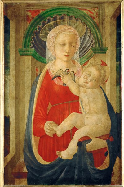 Madone et enfant avec un chardonneret ... - Master of the Castello Nativity