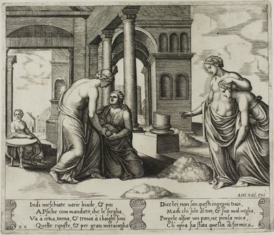 Vénus ordonnant à Psyché de trier un tas de grains - Master of the Die