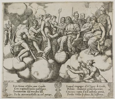 Vénus et Cupidon plaidant leur cause devant Jupiter et d