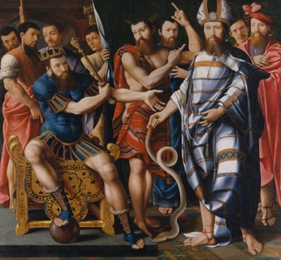 Moïse et Aaron devant Pharaon : une allégorie de la famille Dinteville, 1537 - Master of the Dinteville Allegory