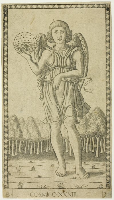 Génie du monde, planche 33 de Genii et Vertus - Master of the E Series Tarocchi