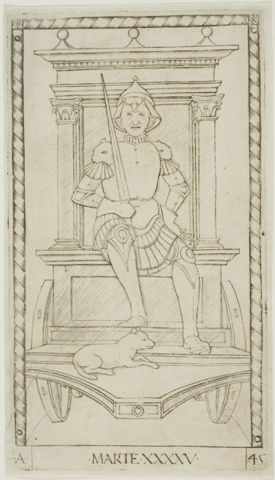 Mars, planche 45 de Planètes et Sphères - Master of the E Series Tarocchi