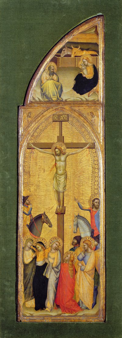La Crucifixion (huile sur panneau) - Master of the Fabriano Altarpiece (attr. to)