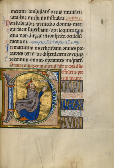 Initiale D : David en prière - Master of the Ingeborg Psalter
