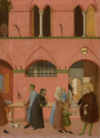 Saint Antoine distribuant ses richesses aux pauvres, vers 1430-1435 (tempera sur panneau de peuplier) - Master of the Osservanza