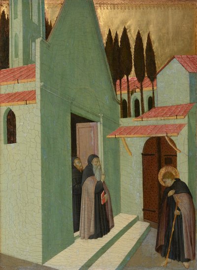 Saint Antoine quittant son monastère, vers 1430-1435 (tempera sur panneau de peuplier) - Master of the Osservanza