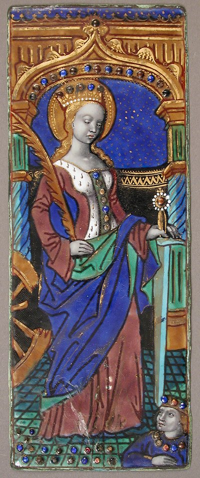 Panneau de triptyque avec Sainte Catherine - Master of the Triptych of Louis