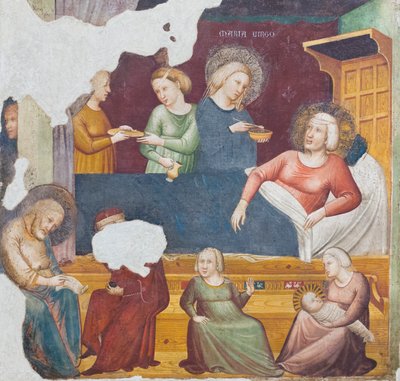 Naissance de Jean-Baptiste (détail) - Master of the Urbino Coronation