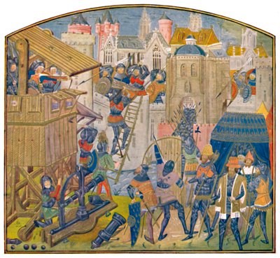 Train de siège, XVe siècle MS. Roy. 14 E. iv., c1470 - Master of the Vienna and Copenhagen