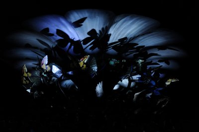 The Garden of Unearthly Delights, 2009 (acier, aluminium, plâtre, résine, lumières LED, moteur) - Mat Collishaw