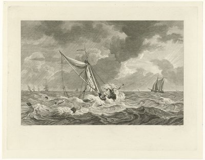Échouage du bateau de Klaas Ringels près de Texel, 1778 - Mathias de Sallieth
