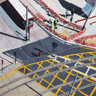 Check Your Travel, 2020 (acrylique sur panneau) - Matt Bannister