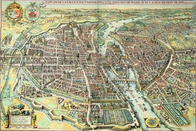 Plan de Paris en 1615. Gravure de Mathieu Merian - Mattaus the Younger Merian
