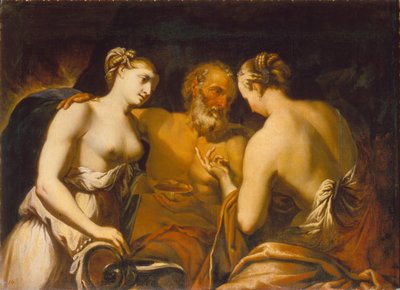 Loth et ses filles, fin du XVIIe siècle - Matteo Pacelli