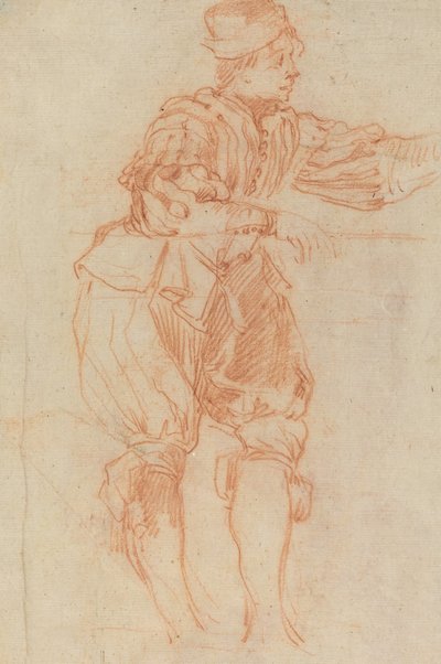 Homme appuyé sur une rampe [verso] - Matteo Rosselli