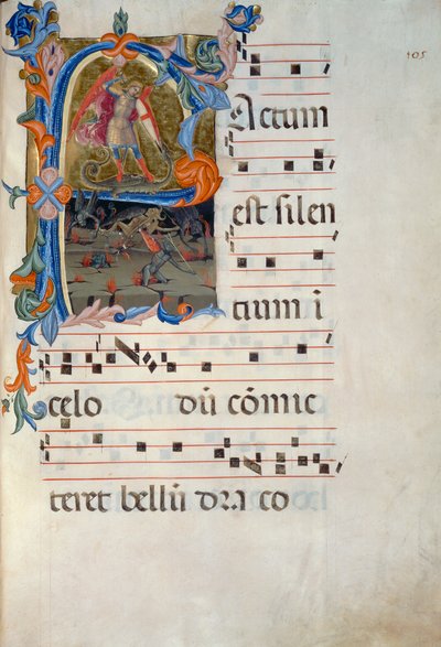 Saint Michel Archange défait les démons. Miniature attribuée à Matteo Torelli, d