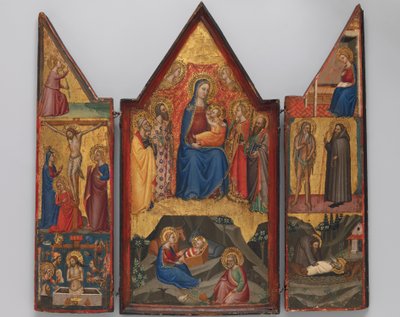Madone et Enfant en trône avec des saints... , et en bas la Nativité..., vers 1380-1390 - Matteo di Pacino