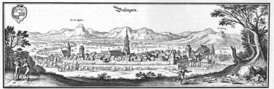 Balingen - extrait de Topographia Sueviae (Schwaben) - Matthaus Merian