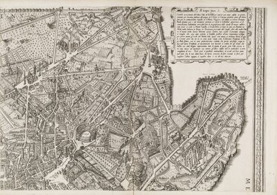 Carte de Rome, partie supérieure droite - Matthaus Greuter