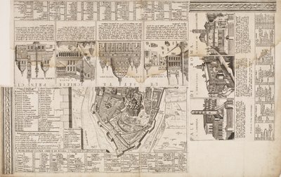Les sept églises de pèlerinage. Décoration de bordure pour une carte de Rome - Matthaus Greuter