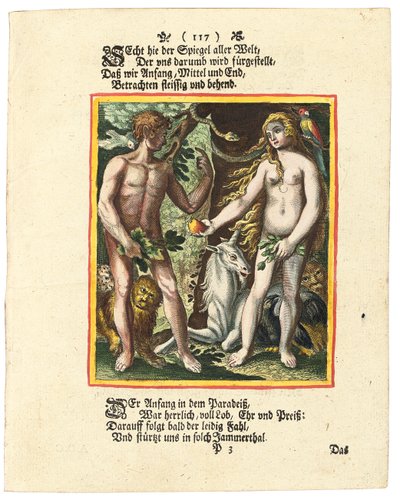 Adam et Ève, vers 1700-1725 - Matthaus Merian
