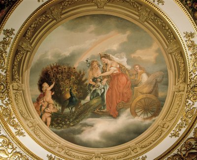 Junon dans son char accompagnée de deux paons, plafond du salon Elizabeth - Matthew Cotes Wyatt
