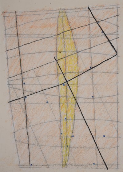 carte bâton 3, 2014 (crayon aquarelle) - Matthew Hilton