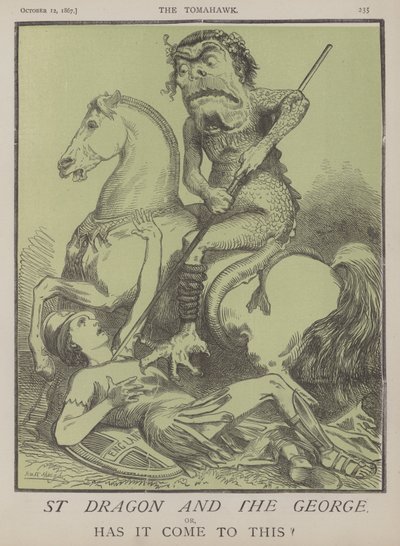 Saint Dragon et le George ou, En est-on arrivé là ? (lithographie en couleur) - Matthew