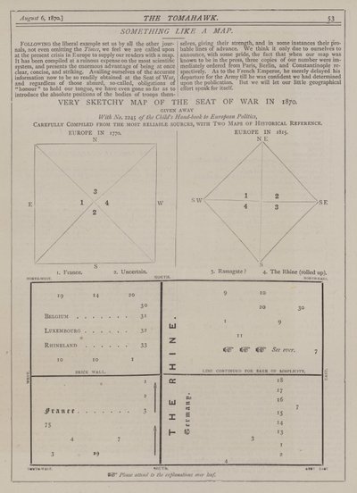 Carte très sommaire de la guerre en 1870 - Matthew