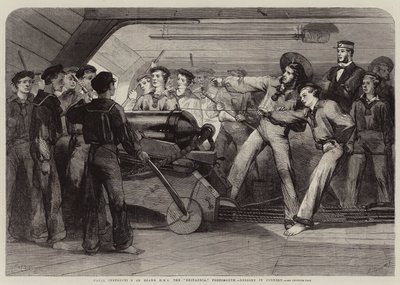 Instruction navale à bord du HMS Britannia, Portsmouth, leçons de tir - Matthew Somerville Morgan