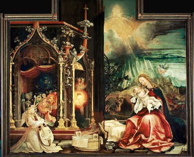 Concert des anges (peinture sur tilleul) - Matthias Gruenewald