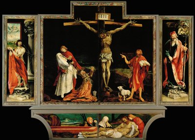 Crucifixion, saints et mise au tombeau - Matthias Gruenewald