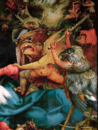 Démons et monstres (peinture sur tilleul) - Matthias Gruenewald