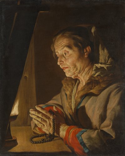 Vieille Femme Priant, fin des années 1630 ou début des années 1640 - Matthias Stomer
