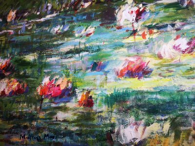 Un étang aux nénuphars aux couleurs éclatantes - Matthys Moss
