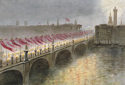 Vue du pont de Londres la nuit de l