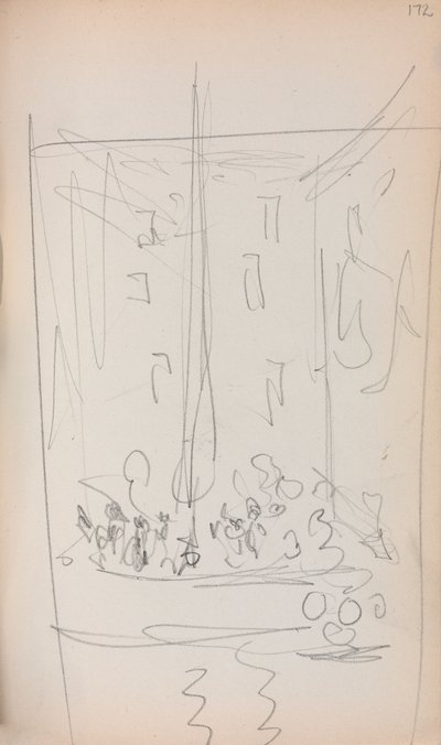 Carnet de croquis italien : Bateau avec figures page 172, 1898-1899 - Maurice Brazil Prendergast