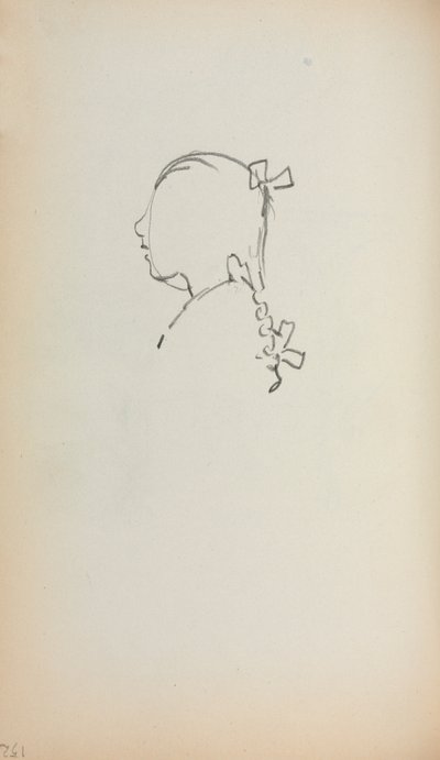 Carnet de croquis italien : Tête de fille de profil page 152, 1898-1899 - Maurice Brazil Prendergast