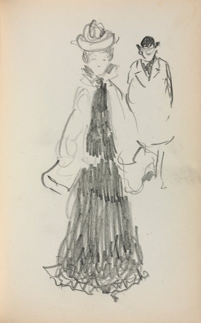 Carnet de croquis italien : Femme debout et homme page 125, 1898-1899 - Maurice Brazil Prendergast