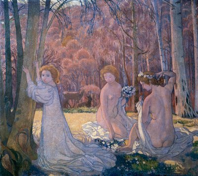 Figures dans un paysage printanier, Bois sacré - Maurice Denis