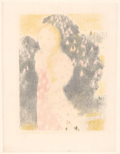 Fille devant un buisson en fleur - Maurice Denis