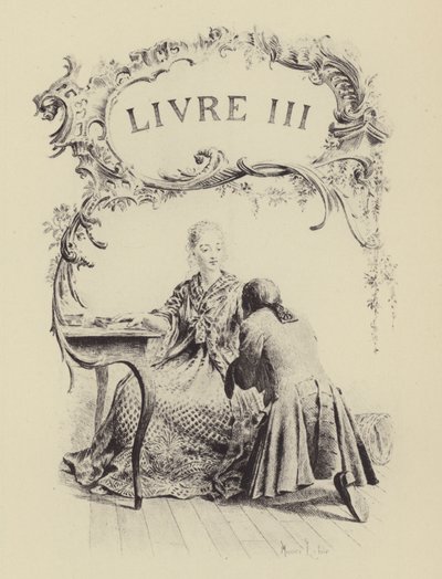 Illustration pour le Livre III des Confessions de Jean-Jacques Rousseau - Maurice Leloir
