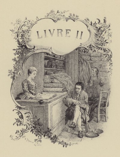 Illustration pour le Livre II des Confessions de Jean-Jacques Rousseau - Maurice Leloir