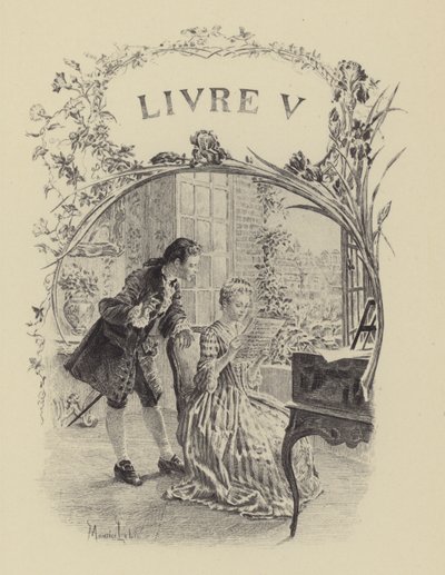 Illustration pour le Livre V des Confessions de Jean-Jacques Rousseau - Maurice Leloir