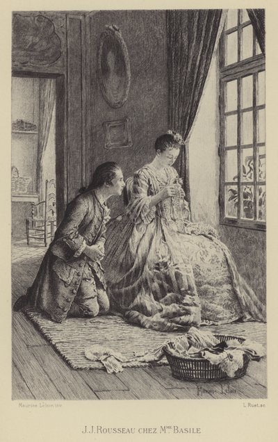 Jean-Jacques Rousseau chez Madame Basile - Maurice Leloir
