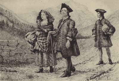 Jean-Jacques Rousseau sur la route avec deux compagnons - Maurice Leloir