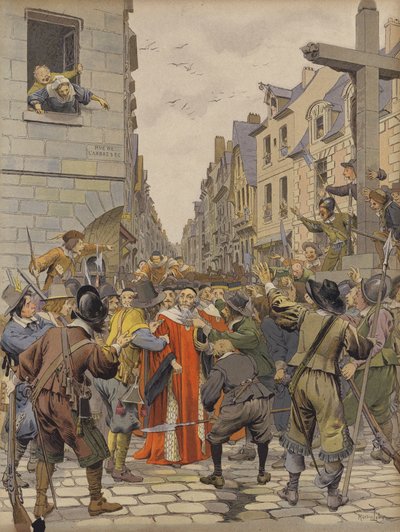 Journée des Barricades, Mathieu Molé à la Croix du Trahoir - Maurice Leloir